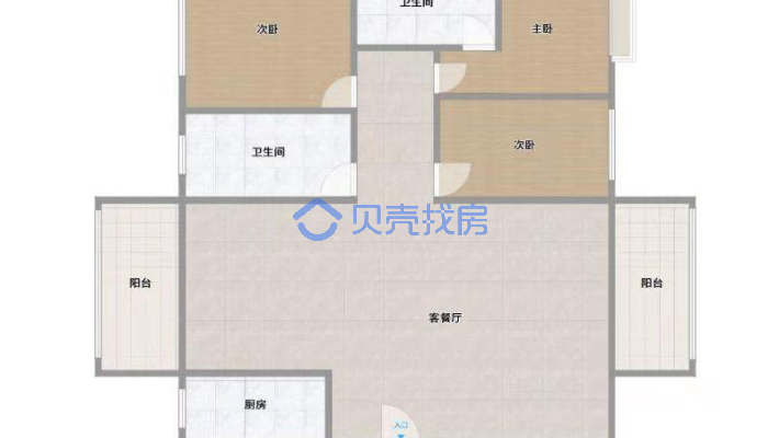 新长江智慧城，三室两厅两卫，东边户好楼层，随时看房-户型图
