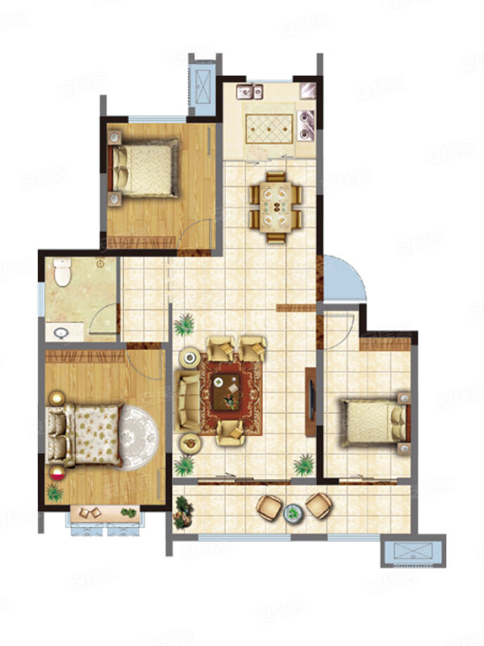 鸿嘉星城观澜甲第--建面 105m²