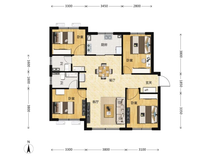 长安悦玺--建面 124m²