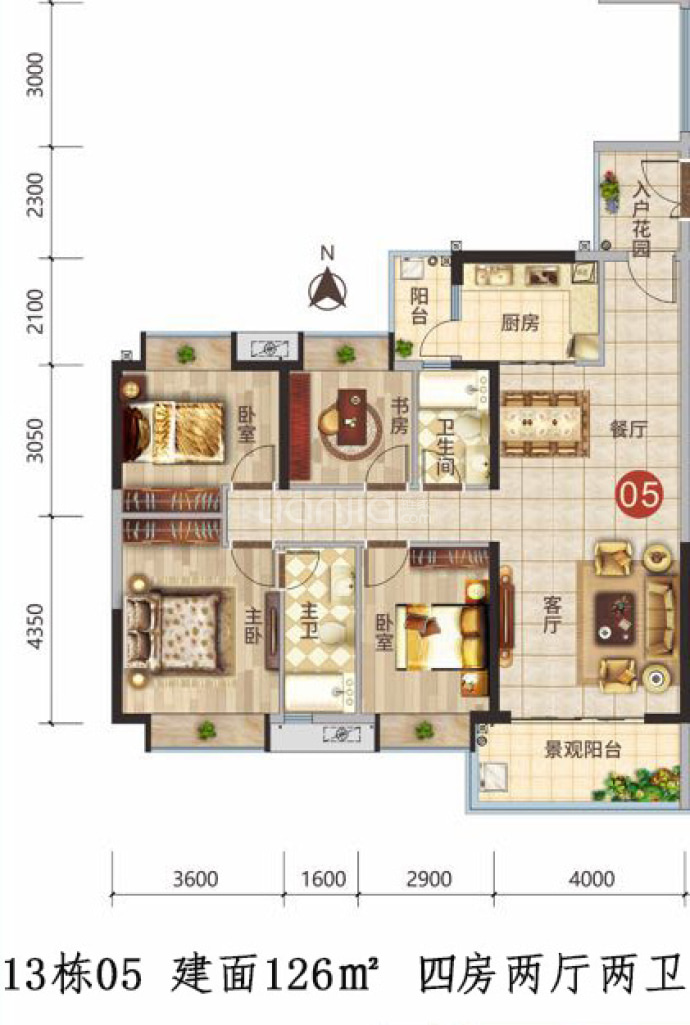 樵顺·郦江花园--建面 126m²