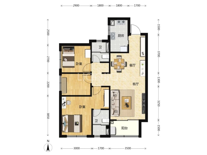 电建·云岩赋--建面 92m²