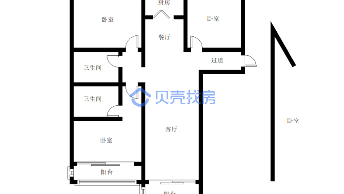 锦绣山庄 3室2厅 南-户型图