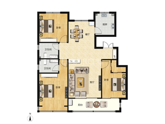 鸿顺御锦园--建面 132m²