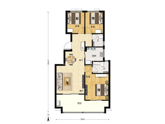 绿城亚都·杭禹兰园--建面 98m²