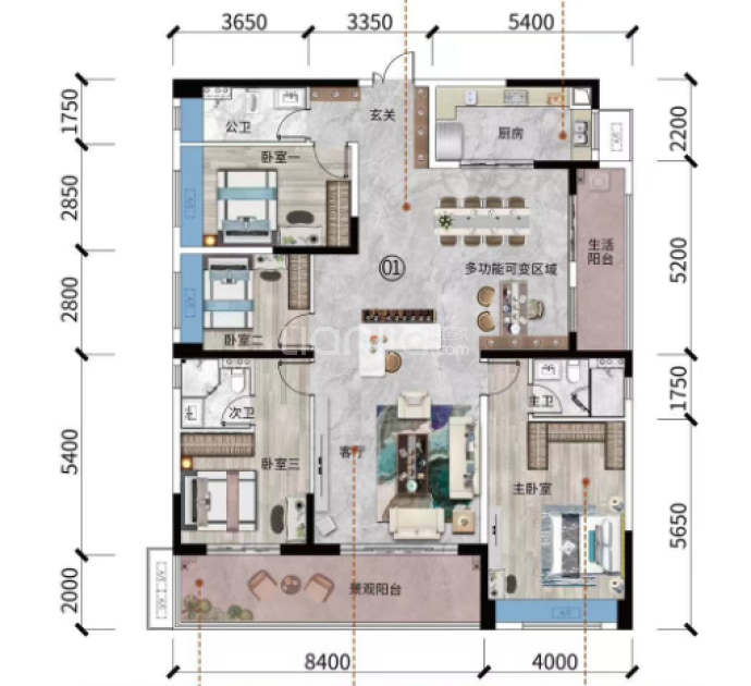 翔顺筠州花园三区--建面 190.45m²