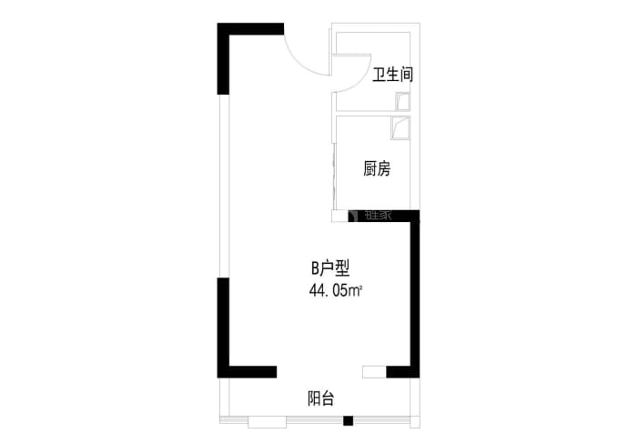 金鼎商厦隐居--建面 44.05m²