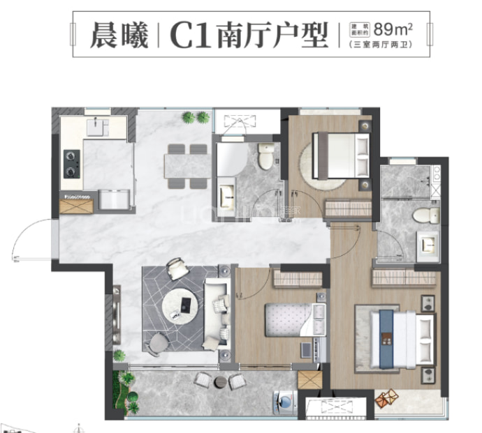 火炬苏溪听语--建面 89m²