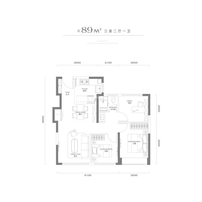 城投蓝城天津锦园--建面 89m²