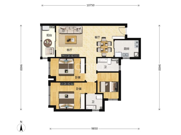 佳兆业香山熙园二期--建面 89m²