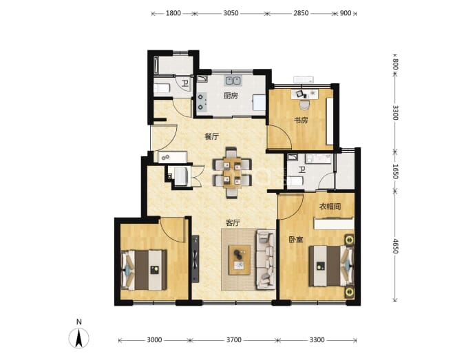 璞瑅润府--建面 105m²