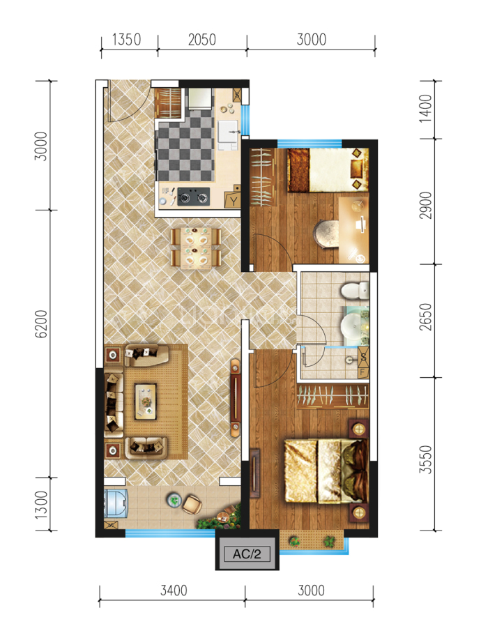 富力院士廷--建面 83.59m²