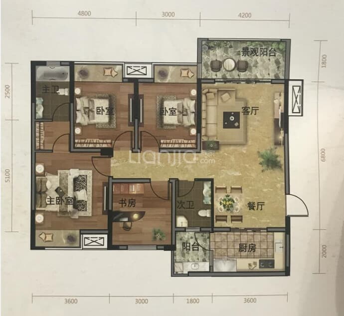 林达·阳光新城--建面 121.59m²