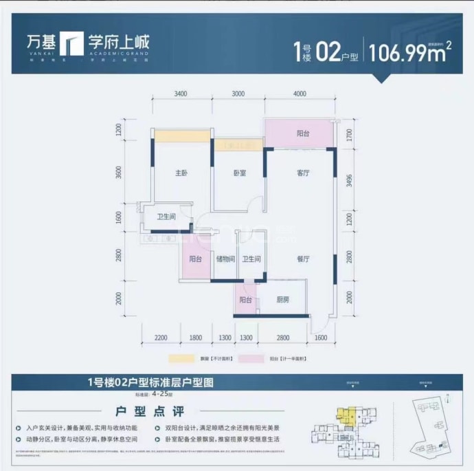 万基学府上峸--建面 106.99m²