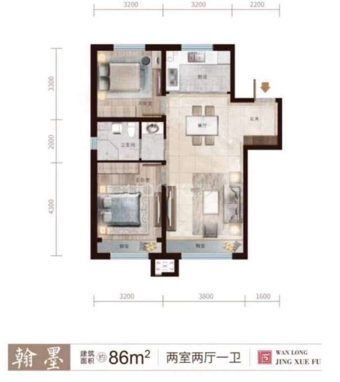 万隆伟业京学府--建面 86m²