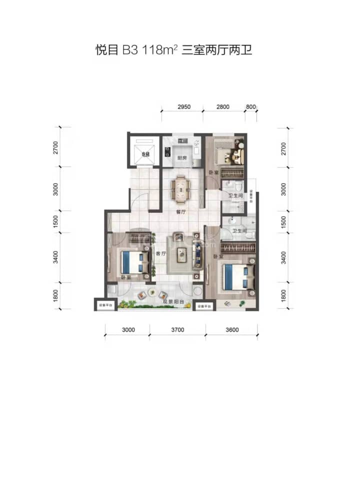 尚龙悦府--建面 118m²