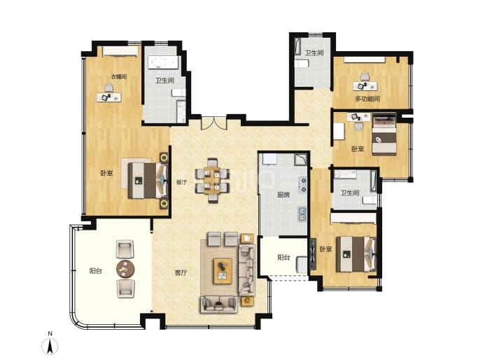 长岭雅居--建面 193m²