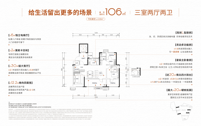 保利青铁和著理想地--建面 106m²