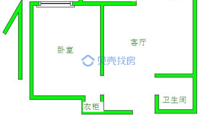 秀兰尚城 1室1厅 南 北-户型图