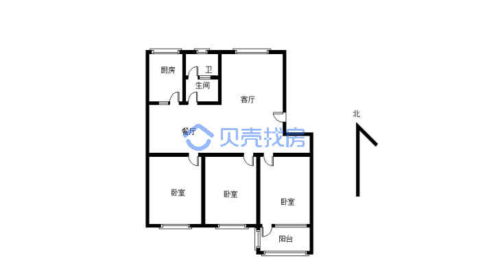 颍河小区 三室两厅 简装 交通便利 配套齐全-户型图