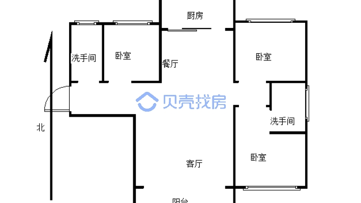 羲城帝景 大3室，精装修，未入住-户型图