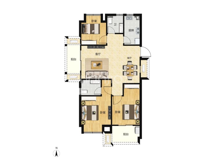 恒宇尚悦公馆--建面 98m²