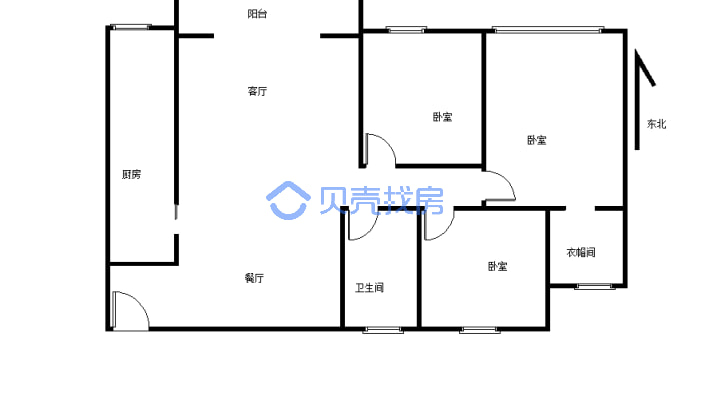 金江外 滩3室2厅环境安静舒适适合居住-户型图