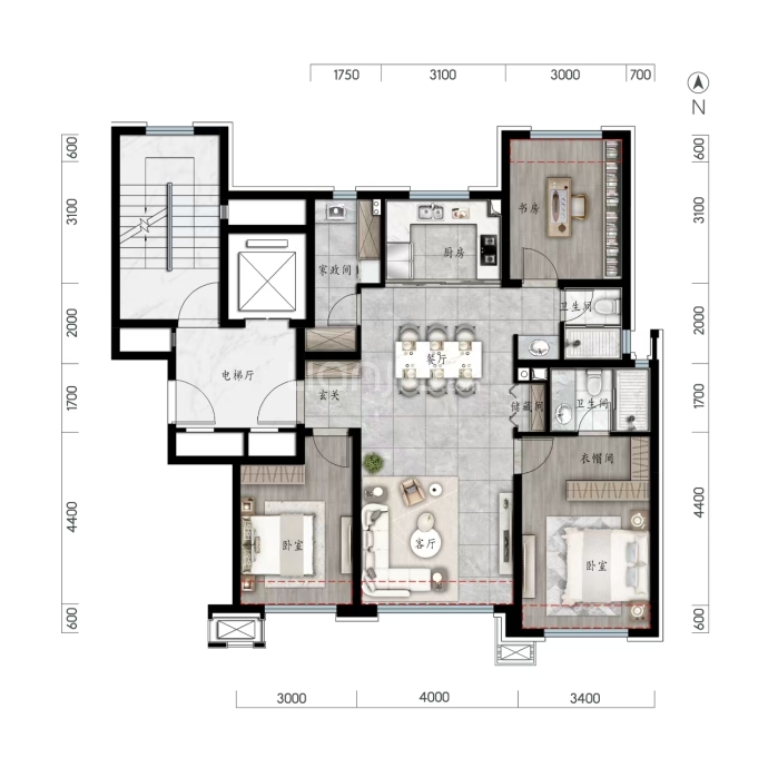 中海同心湖境--建面 115m²