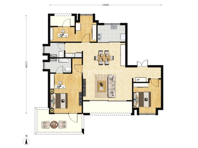 绿城·桂月云翠--建面 134m²