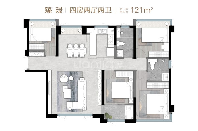 招商湾湖臻境--建面 121m²