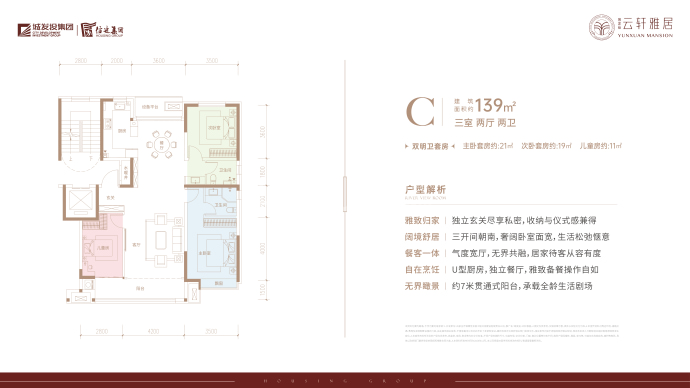 城发投·云轩雅居3室2厅2卫户型图