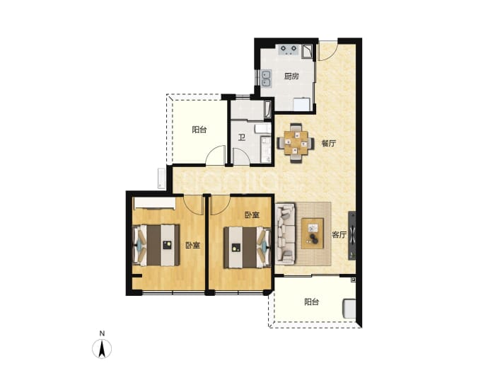 卓越东部蔚蓝海岸六期--建面 79m²