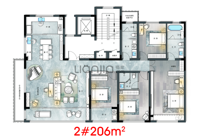 翔凯上城虞园--建面 206m²