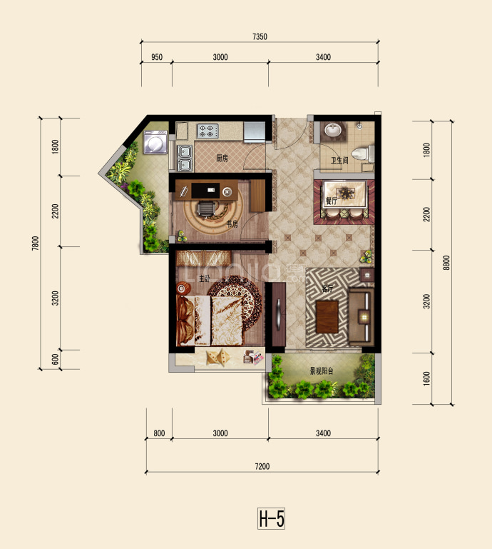 德丽首座--建面 65.7m²