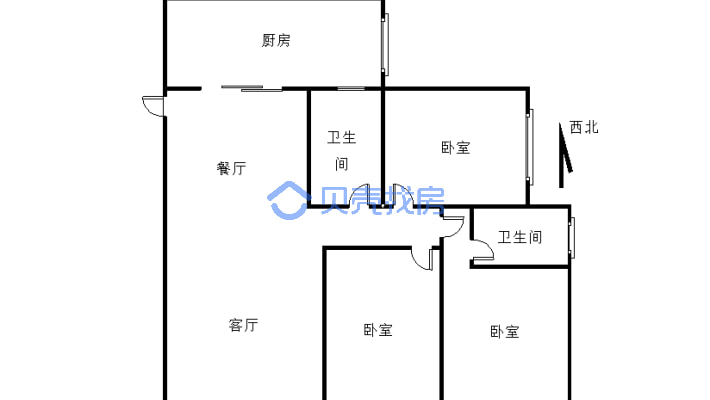 ：此房满二 税费低，朝南光线很好，小区配套齐全-户型图