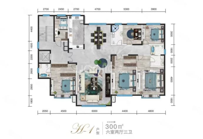 丽水湾6室2厅3卫户型图