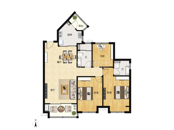 绿地新里海玥公馆--建面 95m²