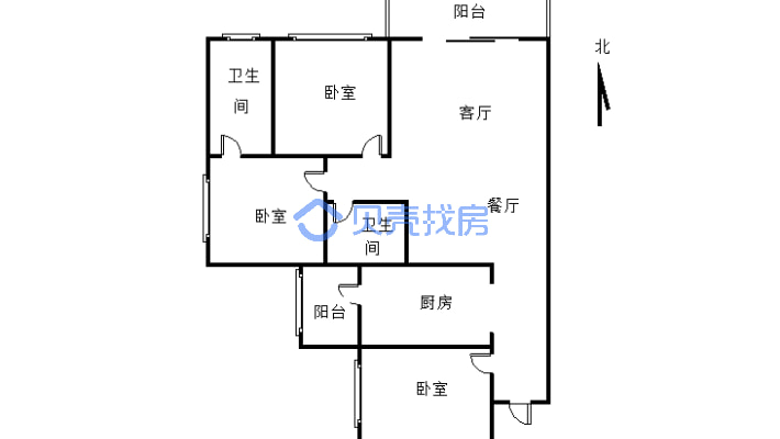 阳光印江山 3室1厅 东-户型图