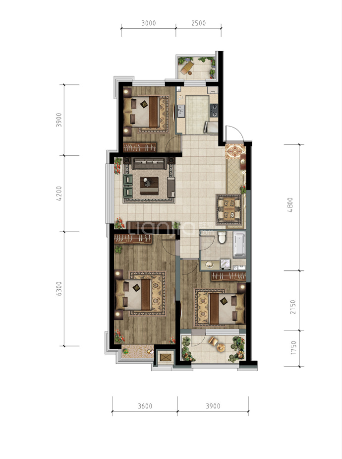 滨江凯旋门--建面 135m²