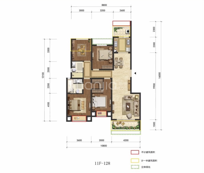 复地天府湾--建面 128m²