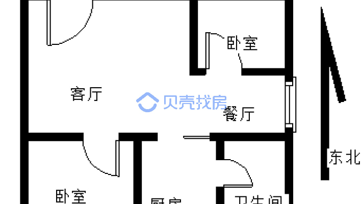 风情港湾 2室1厅 南-户型图