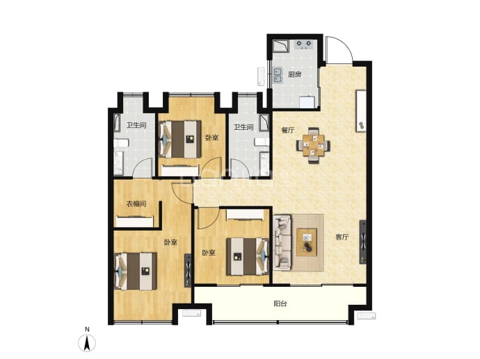 武汉城建梦湖云著--建面 125m²