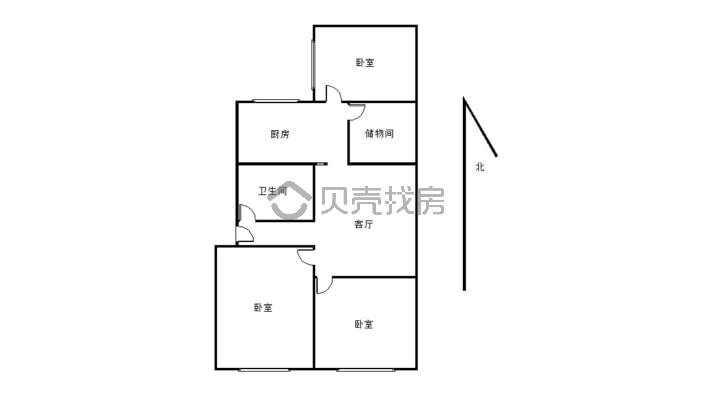 红星路89号小区2室1厅1厨1卫-户型图