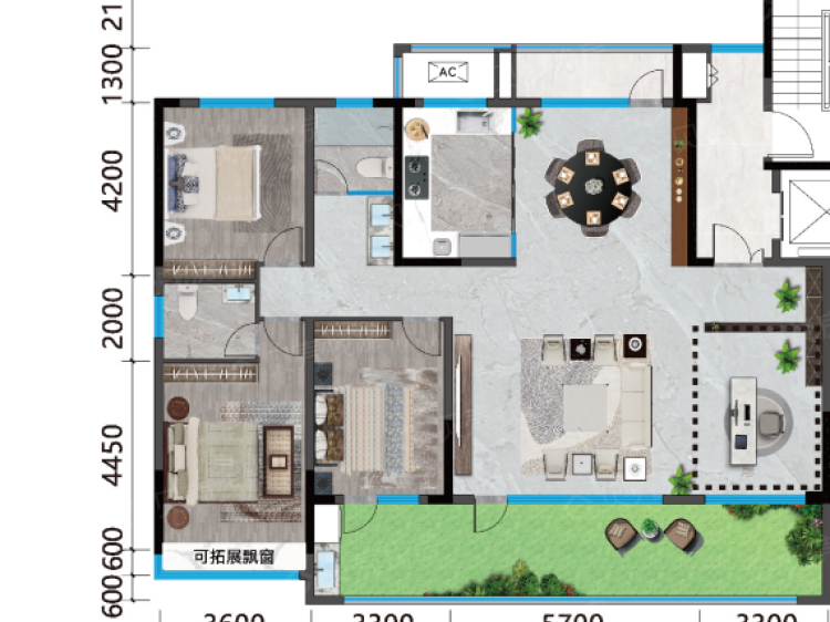 金域璞樾3室2厅2卫户型图