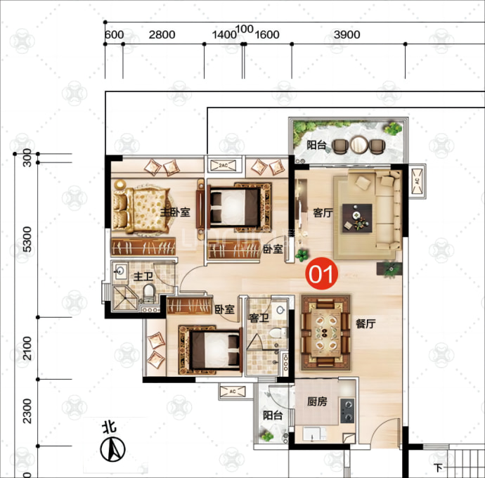 领域88--建面 102m²