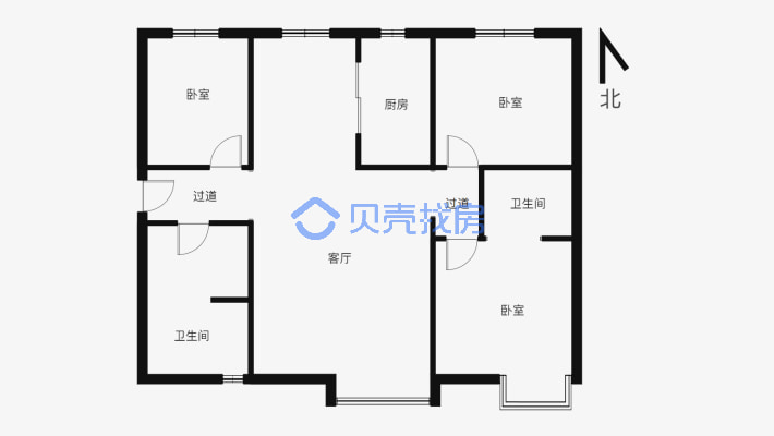 好房推荐！陶菊园！126很适合！-户型图