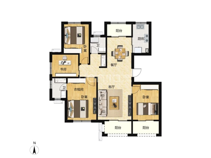 紫荆半岛东郡--建面 147.62m²