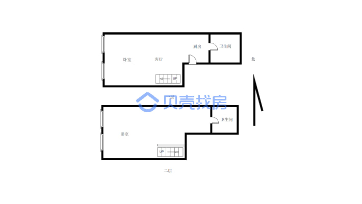 御园财富广场 2室2厅 西南-户型图