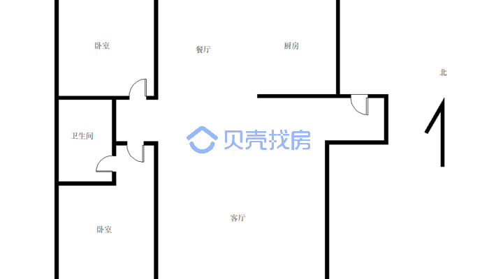 悦龙府电梯112.47平明厅两室61.8万可贷款-户型图