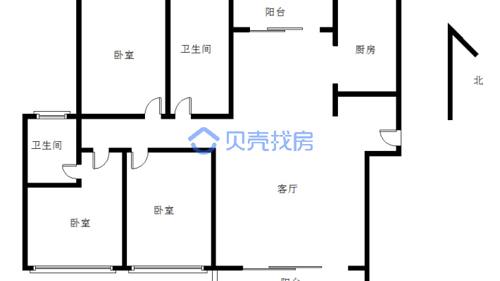 建业十八城3室2厅2卫143.24平米老证过户费用低-户型图