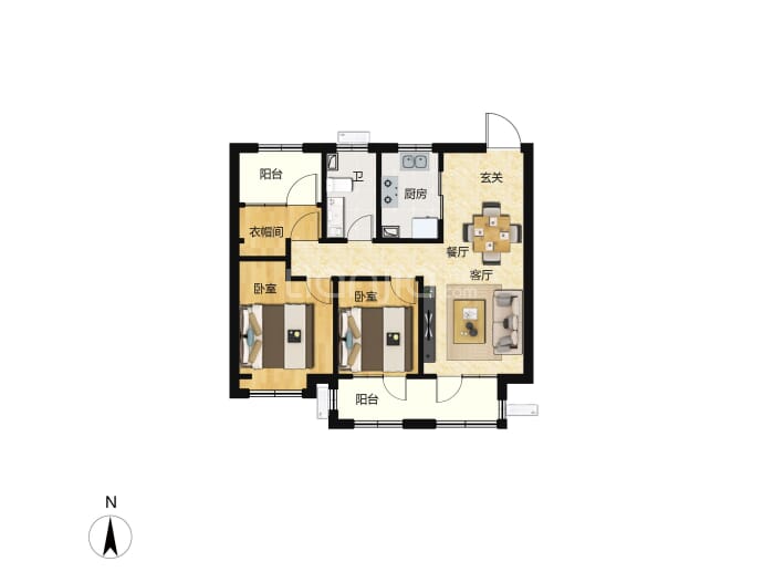 青岛印象滟--建面 97m²